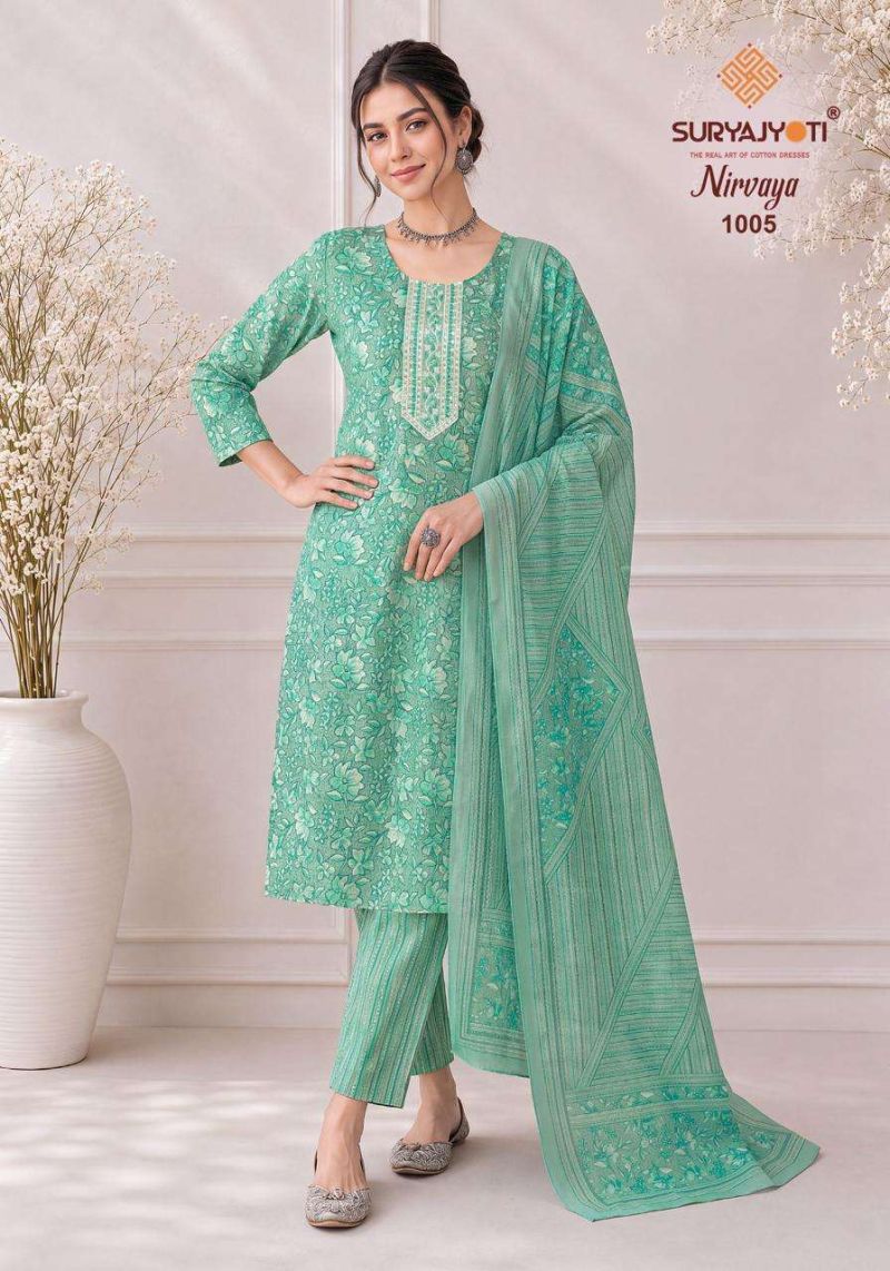 Nirvaya Vol 1 By Suryajyoti Rayon Foil Printed Readymade Dress 